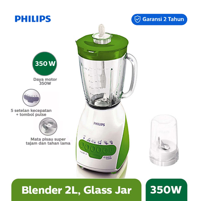 Philips Blender Kaca - HR2116/40 Hijau
